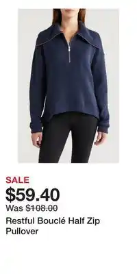 Nordstrom Restful Bouclé Half Zip Pullover offer