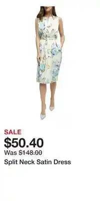 Nordstrom Split Neck Satin Dress offer