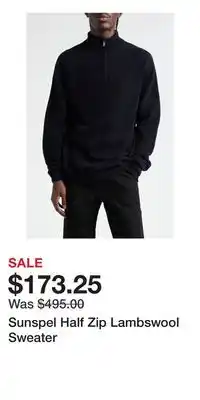 Nordstrom Sunspel Half Zip Lambswool Sweater offer