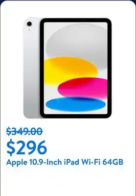 Walmart 2022 Apple 10.9-inch iPad Wi-Fi 64GB - Silver (10th Generation) offer