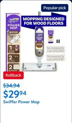 Walmart Swiffer Power Mop Wood Mop Kit for Floor Cleaning offer