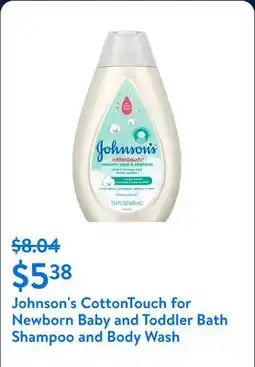 Walmart Johnson's CottonTouch for Newborn Baby and Toddler Bath Shampoo and Body Wash offer