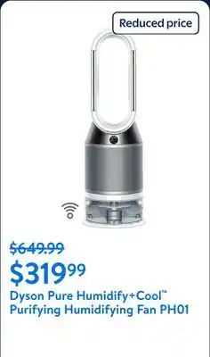 Walmart Dyson Pure Humidify+Cool Purifying Humidifying Fan PH01 | White | Refurbished offer