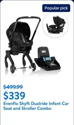 Walmart Shyft DualRide Infant Car Seat and Stroller Combo (Beaufort Black) offer