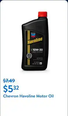 Walmart Chevron Havoline Conventional Motor Oil 10W-30 offer