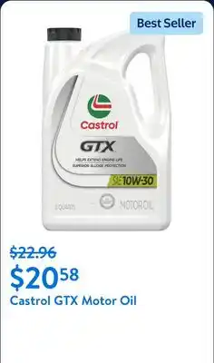 Walmart Castrol GTX 10W-30 Conventional Motor Oil offer