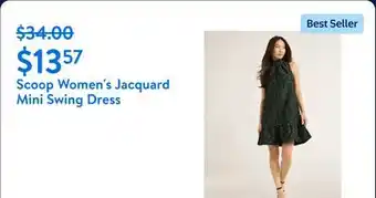 Walmart Scoop Women's and Women's Plus Jacquard Mini Swing Dress offer