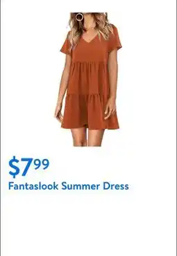 Walmart Fantaslook Summer Dresses for Women V Neck Casual Loose Flowy Swing Shift Dress offer