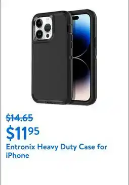 Walmart Entronix Heavy Duty Case Designed for iPhone 15 Pro Max Shockproof Triple Layer Rugged Case, Black offer