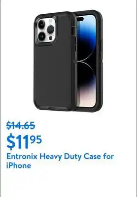 Walmart Entronix Heavy Duty Case Designed for iPhone 15 Pro Max Shockproof Triple Layer Rugged Case, Black offer