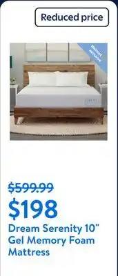 Walmart Dream Serenity Restorative 10 Gel Memory Foam Mattress, Firm offer