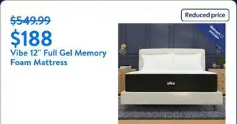 Walmart Vibe 12 Full, Luxury Plush Super Cooling Gel Memory Foam Mattress offer