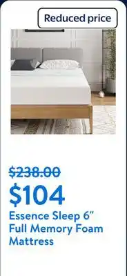 Walmart MLILY Essence Sleep 6 Full, Memory Foam Mattress offer