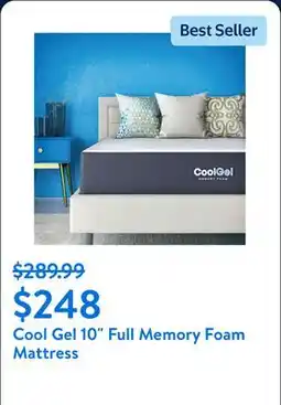 Walmart Cool Gel 10 Full Medium Tight Top Gel Memory Foam Mattress, Grey offer