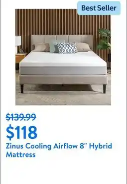 Walmart Zinus Cooling Airflow 8 Hybrid Mattress in a Box, Adult offer