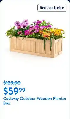 Walmart Costway Outdoor Wooden Planter Box Folding Raised Garden Plant Container w/Drainage Hole offer