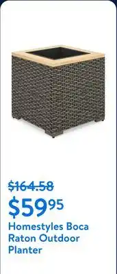 Walmart Homestyles Boca Raton Rattan Outdoor Planter in Brown offer