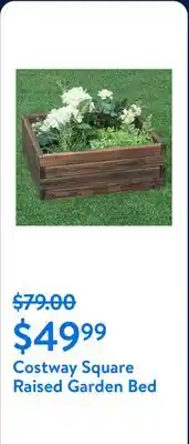 Walmart Costway Square Raised Garden Bed Flower Vegetables Seeds Planter Kit Elevated Box offer