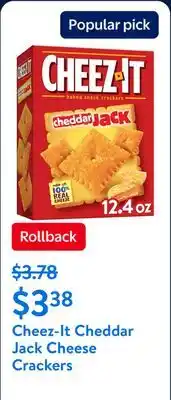 Walmart Cheez-It Cheddar Jack Cheese Crackers, Baked Snack Crackers offer