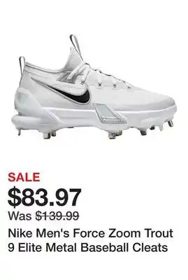 Dick's Sporting Goods Nike Men's Force Zoom Trout 9 Elite Metal Baseball Cleats offer