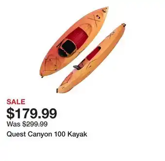 Dick's Sporting Goods Quest Canyon 100 Kayak offer