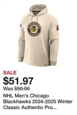 Dick's Sporting Goods NHL Men's Chicago Blackhawks 2024-2025 Winter Classic Authentic Pro Offwhite Pullover Hoodie offer