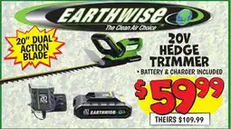 Ollie's EARTHWISE 20V HEDGE TRIMMER offer