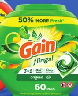 Ocean State Job Lot Gain Flings Oxi Boost and Febreze Original Scent Laundry Detergent Pacs 60 Count offer