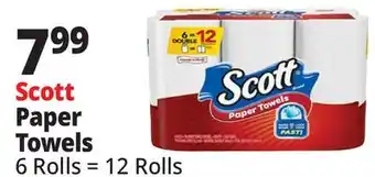 Ocean State Job Lot Scott Choose-A-Size Double Roll Paper Towels 6 Count offer