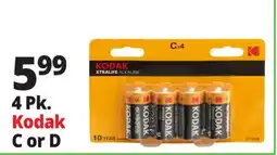 Ocean State Job Lot 4 Pk. Kodak Batteries offer