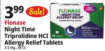 Ocean State Job Lot Flonase Night Time Triprolidine HCI Allergy Relief Tablets offer