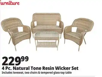 Ocean State Job Lot 4 Pc. Natural Tone Resin Wicker Set offer