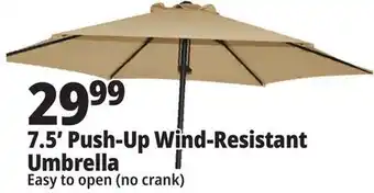 Ocean State Job Lot 7.5' Wind Resistant Steel Patio Umbrella with Push Lift offer