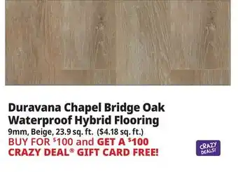 Ocean State Job Lot Duravana Chapel Bridge Oak Waterproof Hybrid Flooring offer