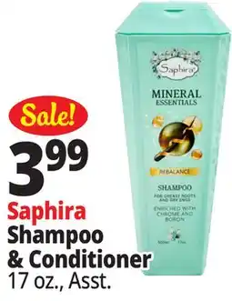 Ocean State Job Lot Saphira Shampoo & Conditioner offer