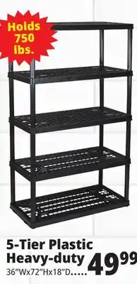 Ocean State Job Lot Maxit 5-Tier Heavy-Duty Plastic Shelving Unit offer