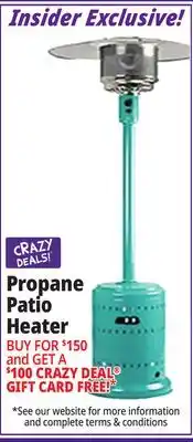 Ocean State Job Lot 46 000 BTU Commercial Outdoor Propane Patio Heater with Wheels Bahama Blue offer