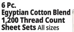 Ocean State Job Lot 6 Pc. Egyptian Cotton Blend Blend 1,200 Thread Count Sheet Sets offer