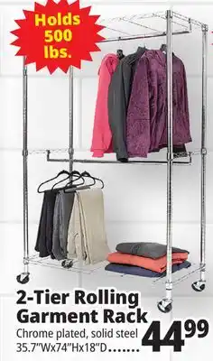 Ocean State Job Lot 2-Tier Rolling Garment Rack offer