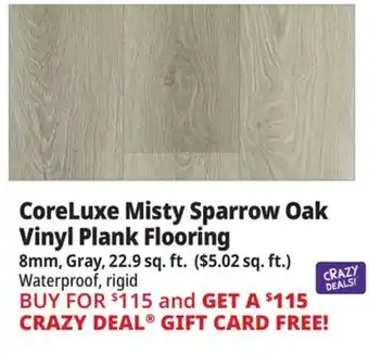 Ocean State Job Lot CoreLuxe Misty Sparrow Oak Vinyl Plank Flooring offer