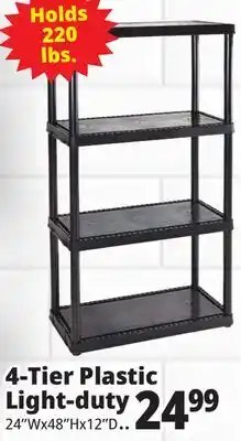 Ocean State Job Lot Maxit 4-Tier Plastic Shelving Unit 48 offer