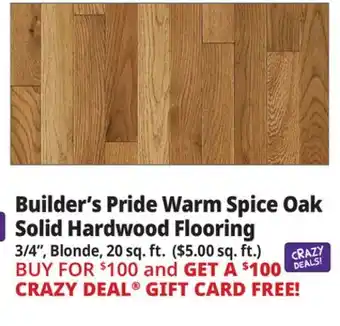 Ocean State Job Lot Builder's Pride Warm Spice Oak Solid Hardwood Flooring offer