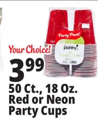 Ocean State Job Lot Kitchen Pantry Red Plastic Cups 50 Count offer