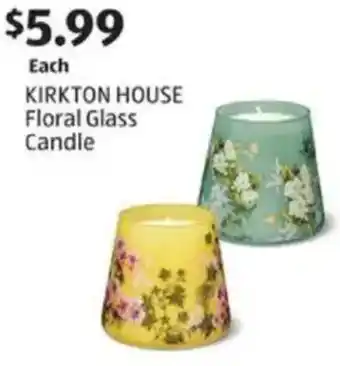 Aldi Kirkton house floral glass candle offer