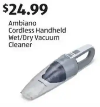 Aldi Ambiano Cordless Handheld Wet/Dry Vacuum Cleaner offer