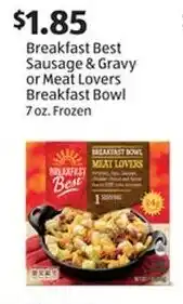 Aldi Breakfast Best Sausage & Gravy or Meat Lovers Breakfast Bowl offer