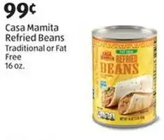 Aldi Casa Mamita Refried Beans Traditional or Fat Free offer