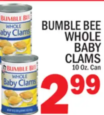 C Town BUMBLE BEE WHOLE BABY CLAMS offer