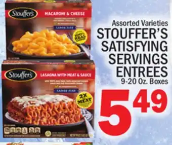 C Town STOUFFER'S SATISFYING SERVINGS ENTREES offer