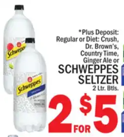 C Town SCHWEPPES SELTZER offer